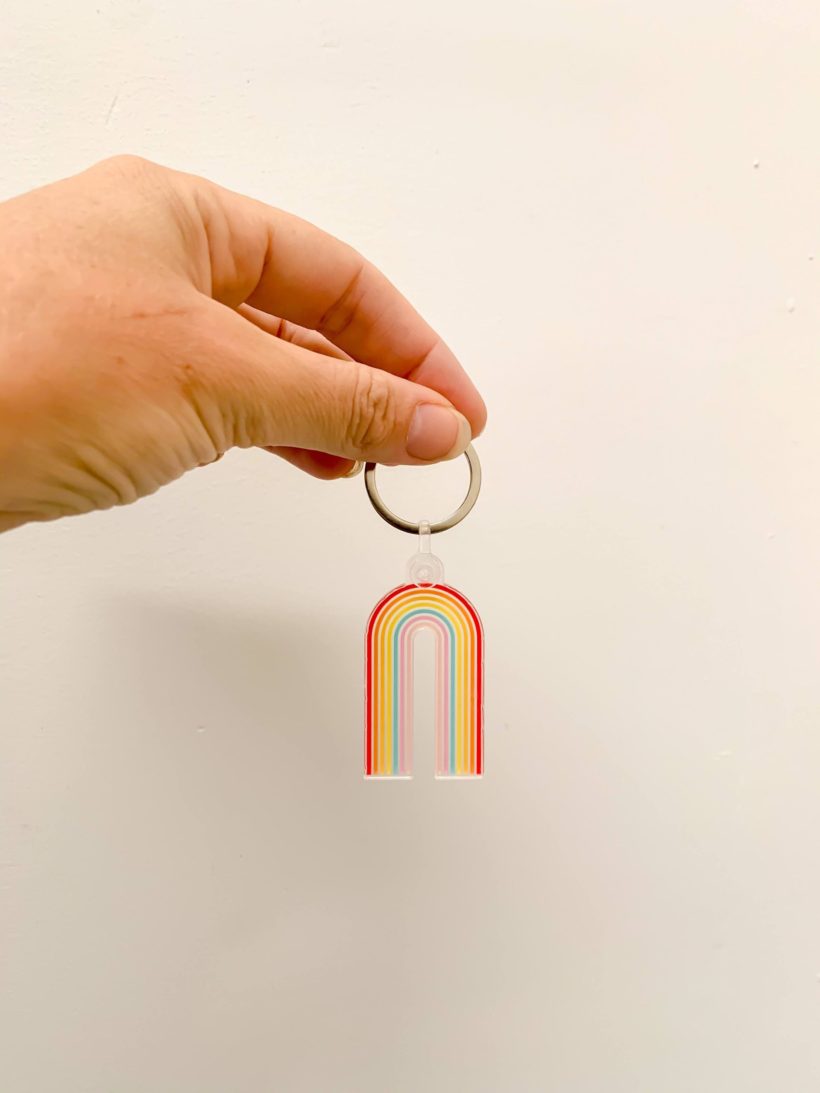 acrylic rainbow keychain